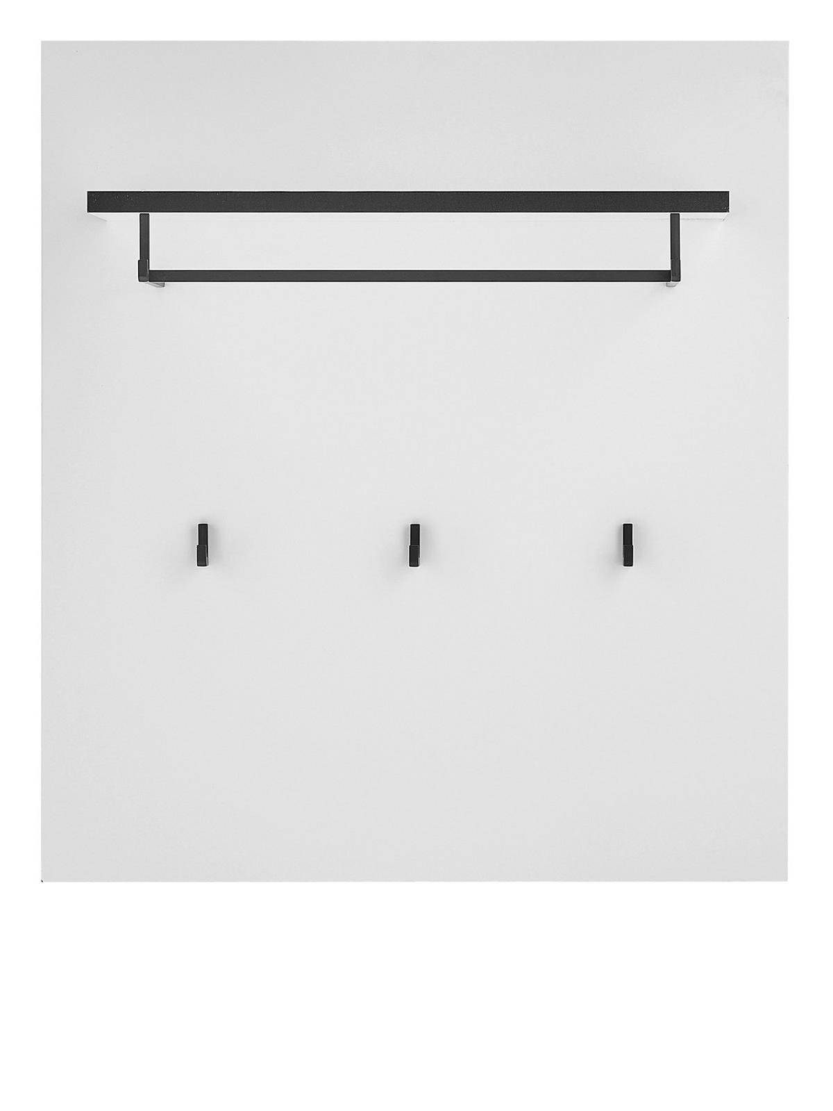 GARDEROBENPANEEL weiß 79 cm, Wandgarderobe mit Kleiderstange - Weiß Hochglanz, Holzwerkstoff/Metall (79/89/25cm) - Furn.Design