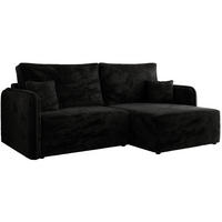 ECKSCHLAFSOFA MESTO L Schwarz Plüsch - rechts - Schwarz, Kunststoff/Textil (147/227cm) - MKS