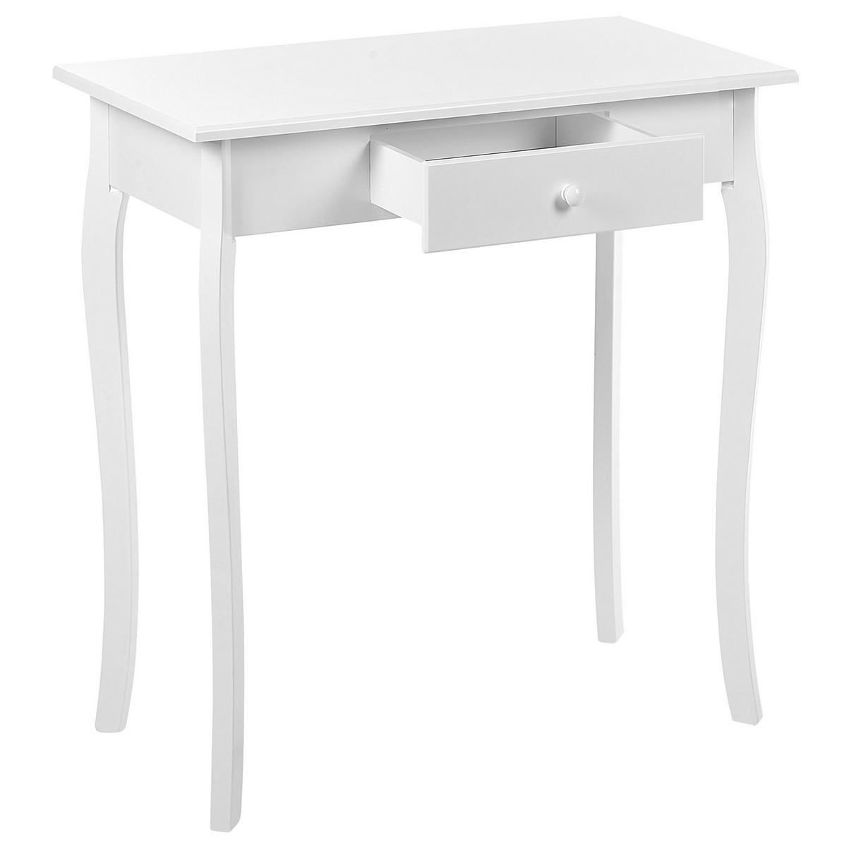KONSOLENTISCH weiß 1 Schubladen Albia - Weiß, Holzwerkstoff (40/75/77cm) - Beliani