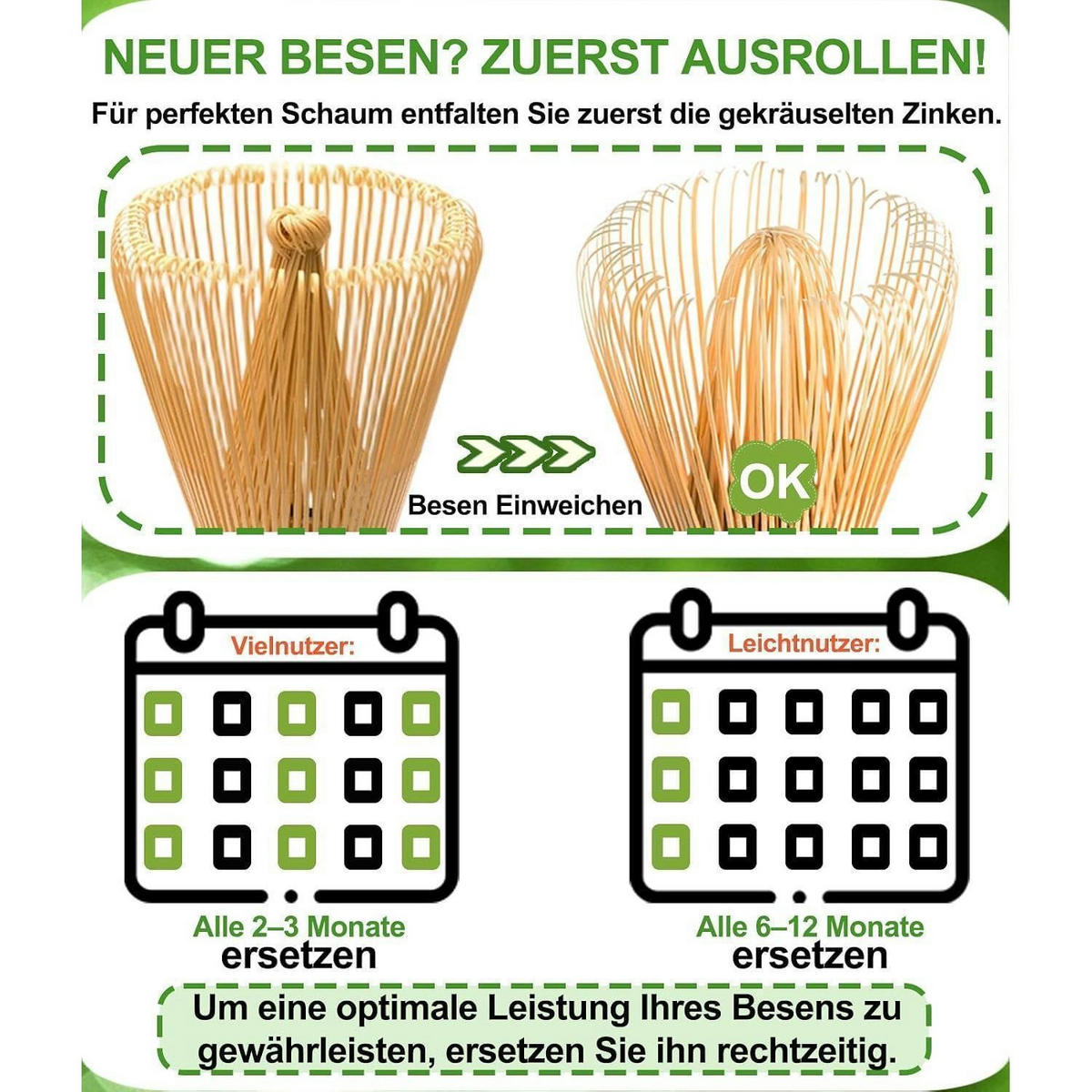 MATCHA Set 5-teilig Bambus Grün - Grün, Naturmaterialien (10/10/10cm)