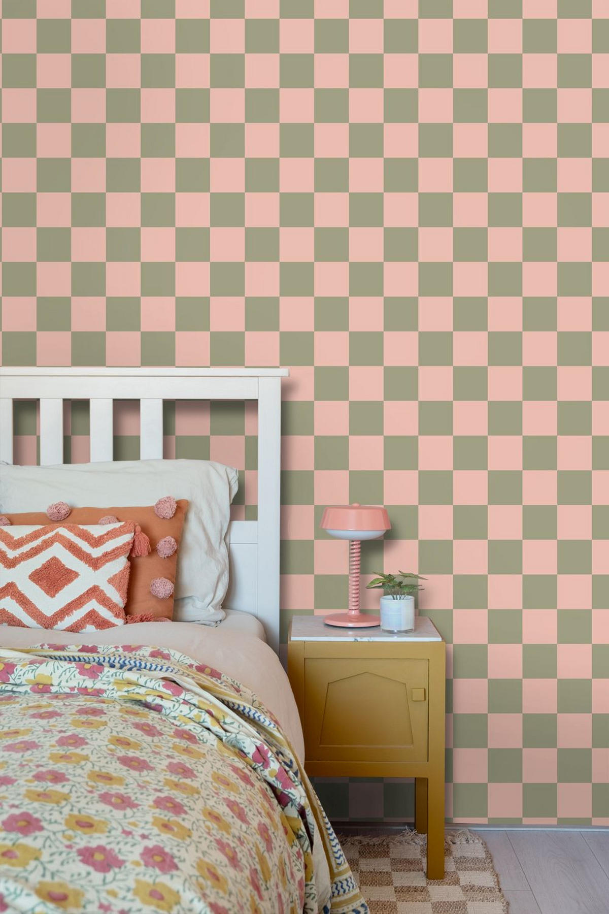 TAPETE Karomuster 50 x 900 cm - Pink, Papier (50/0.1cm) - ESTAhome