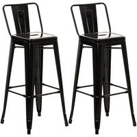 BARHOCKER Mason 2er Set 96x44x43 cm schwarz - Schwarz, Metall (44/96/43cm) - furnicato