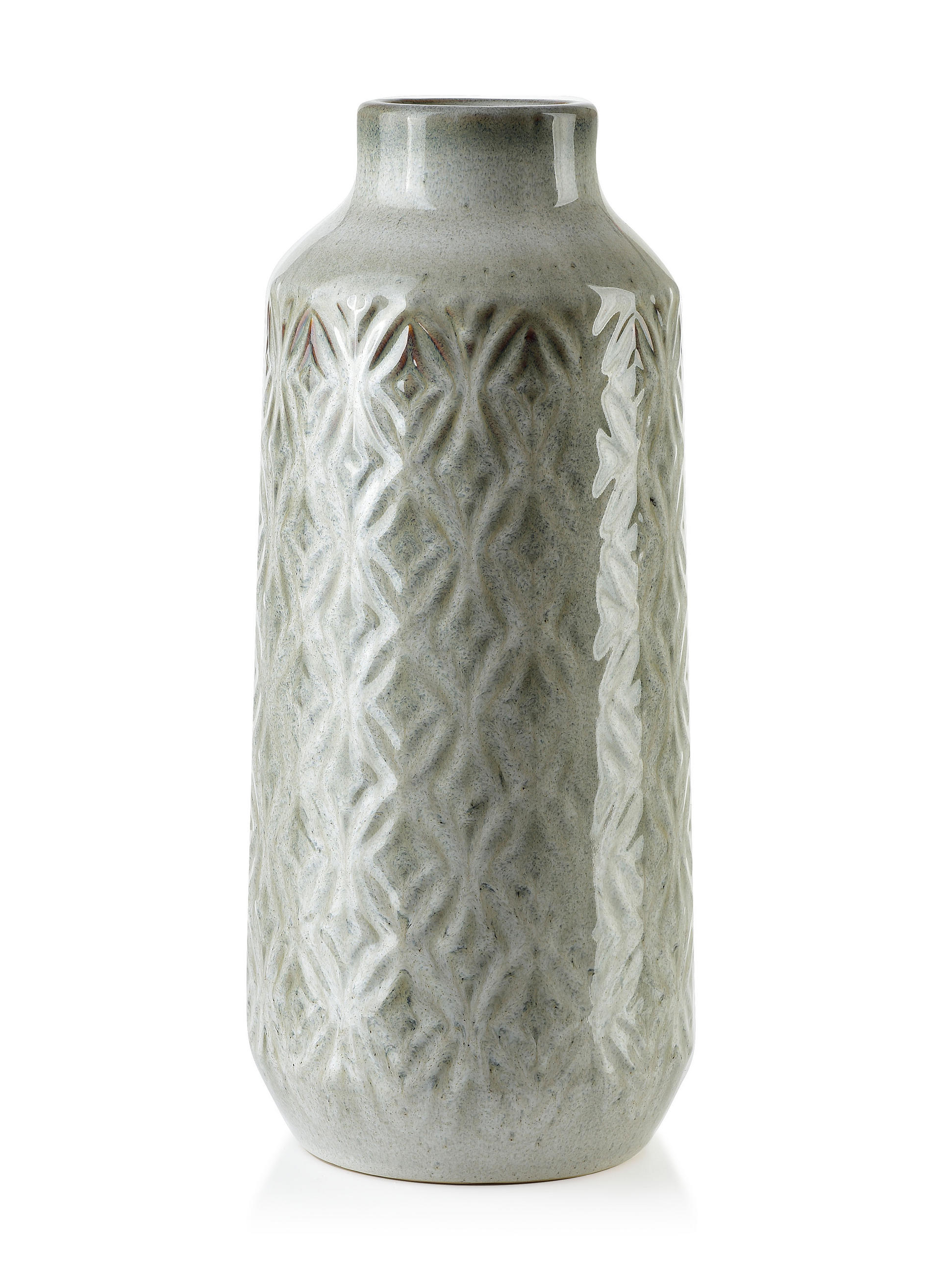 VASE Yarine Grau 18/18/38.5 cm Keramik - Grau, Keramik (38.5cm) - Mondex