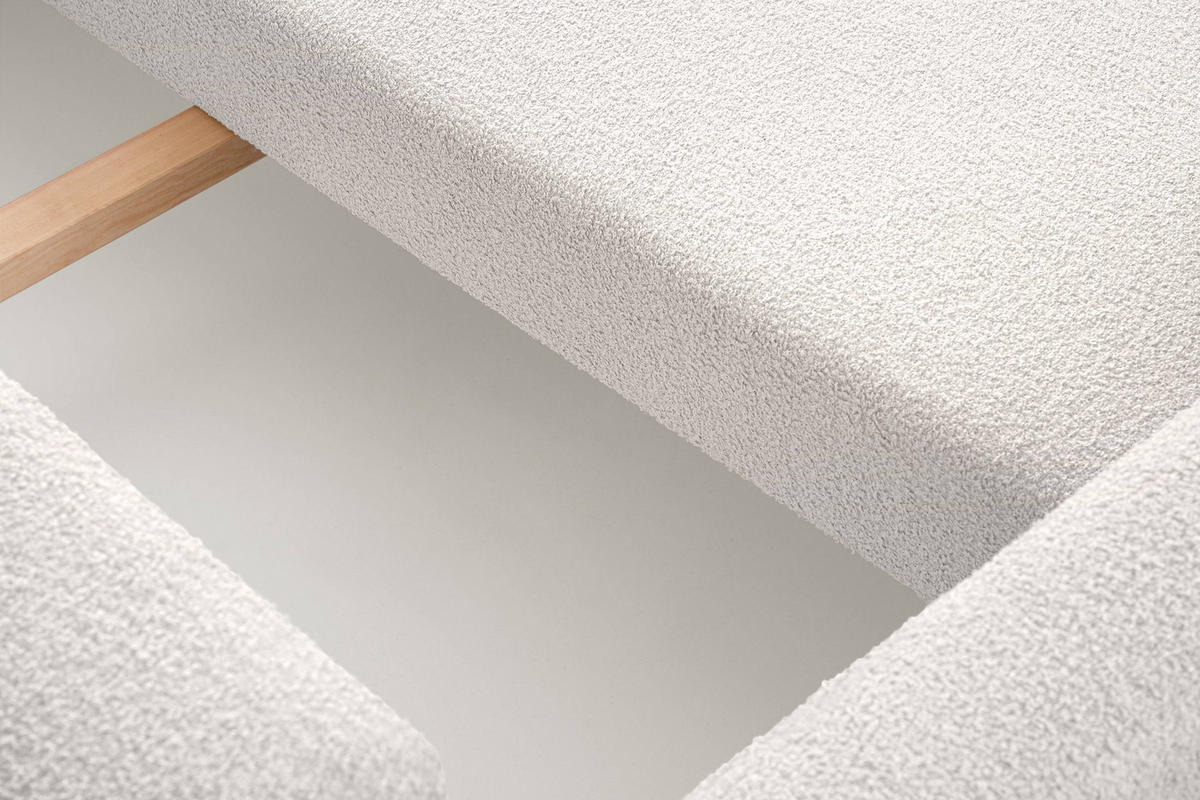 3-SITZER-SCHLAFSOFA ERISO mit weiche Sitzfläche und hohe Rückenlehne, Bouclé-Stoff, weiß - Braun/Weiß, Textil (220/80/100cm) - KONSIMO®