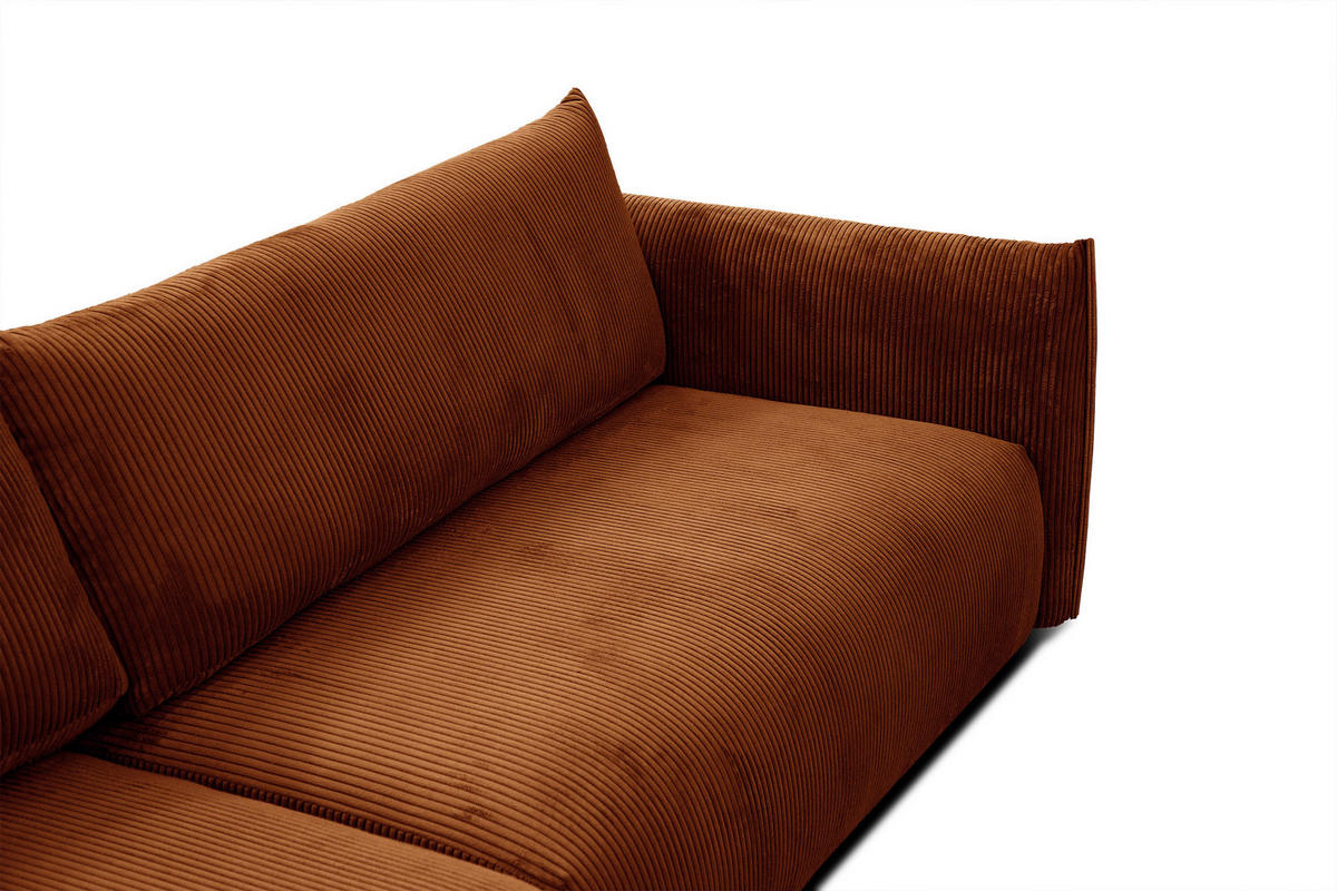 ECKSOFA TAUER 5-Sitzer, orange - Schwarz/Orange, Holzwerkstoff/Kunststoff (174/292cm) - Courtois Laville