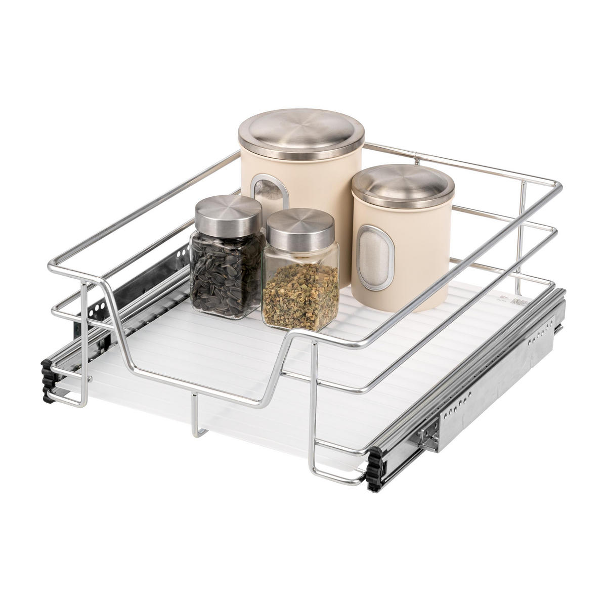 TELESKOPSCHUBLADE 45 cm, silber, Metall - Chromfarben, Metall (42/14/44cm) - bremermann