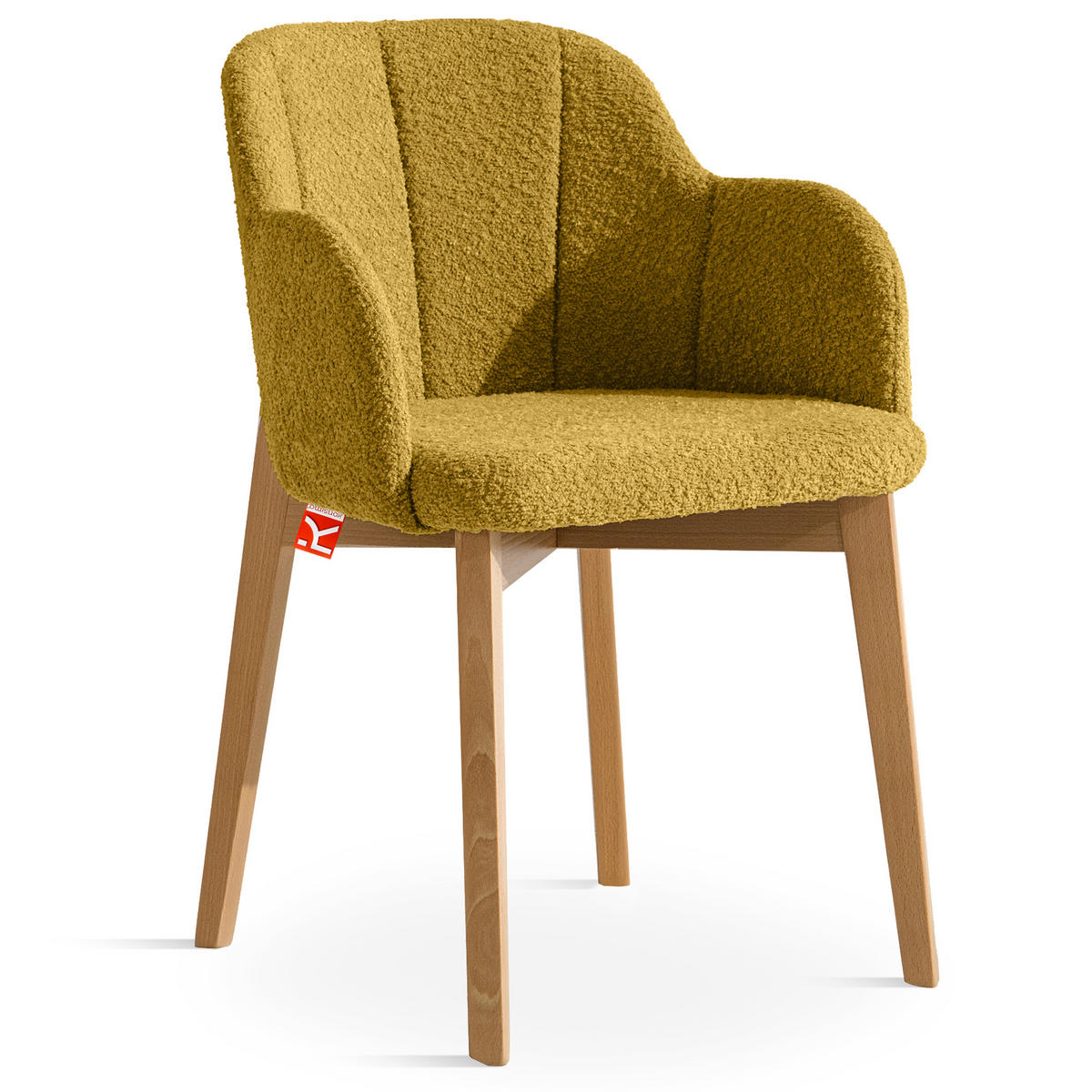 POLSTERSTUHL LONIS Esszimmerstühle 2er Set - Eichefarben/Honig, Holz/Textil (55/82/54cm) - KONSIMO®