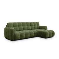 ECKSOFA MELLOW 4-Sitzer, olive - Schwarz/Grün, Holz/Textil (262/156cm) - Courtois Laville