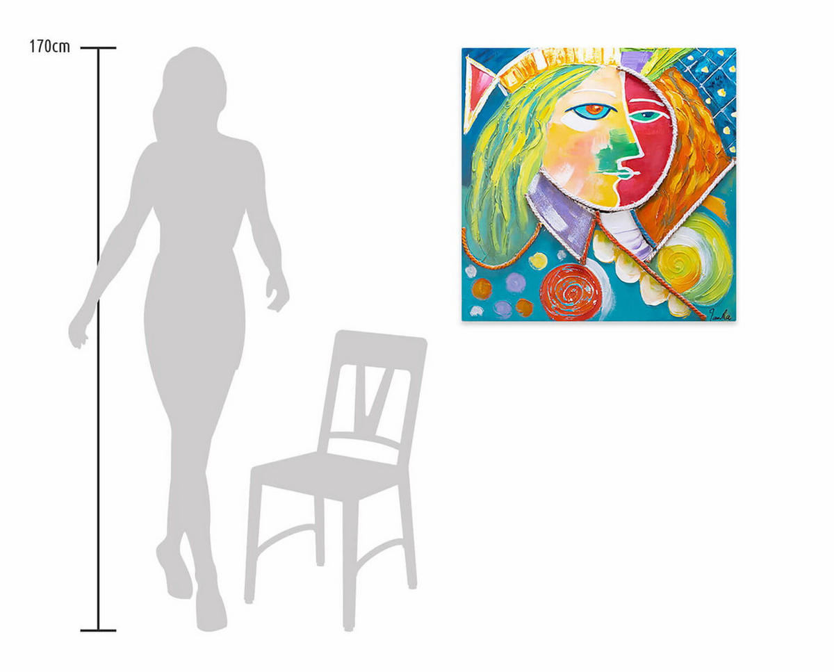 ACRYLBILD HANDGEMALT 80/80 cm - Multicolor, Holz/Textil (80/80cm) - KUNSTLOFT