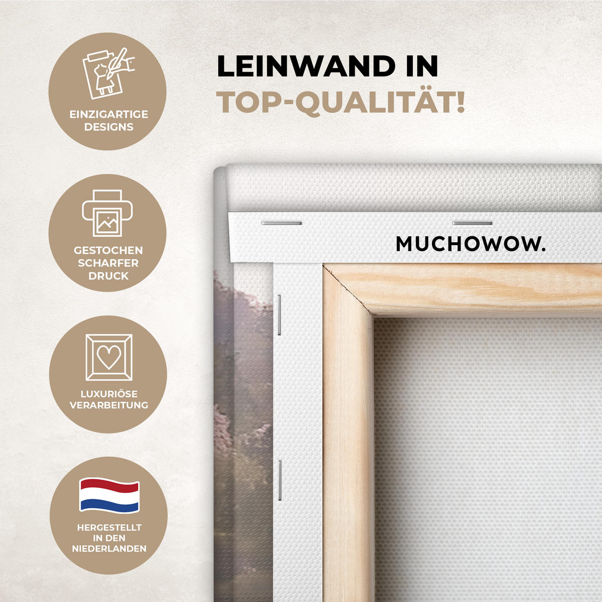 LEINWANDBILD Natur - Bäume - Berge - See - Wasser 90x90 cm - Hellgrün, Textil (90/90cm) - MuchoWow