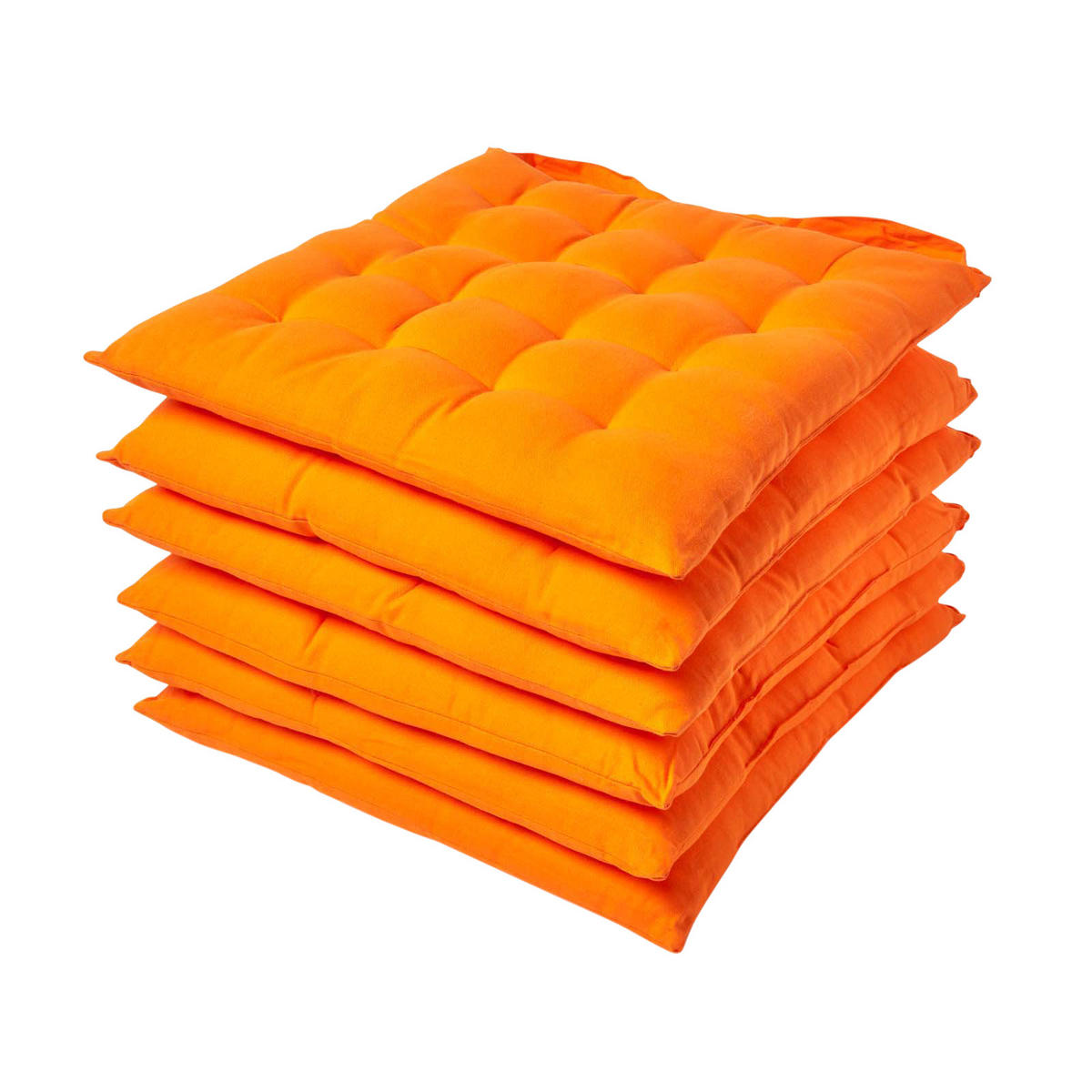 STUHLKISSEN 6er-Set orange 40/40/6,5 cm - Orange, Textil (40/40/6.5cm) - Homescapes