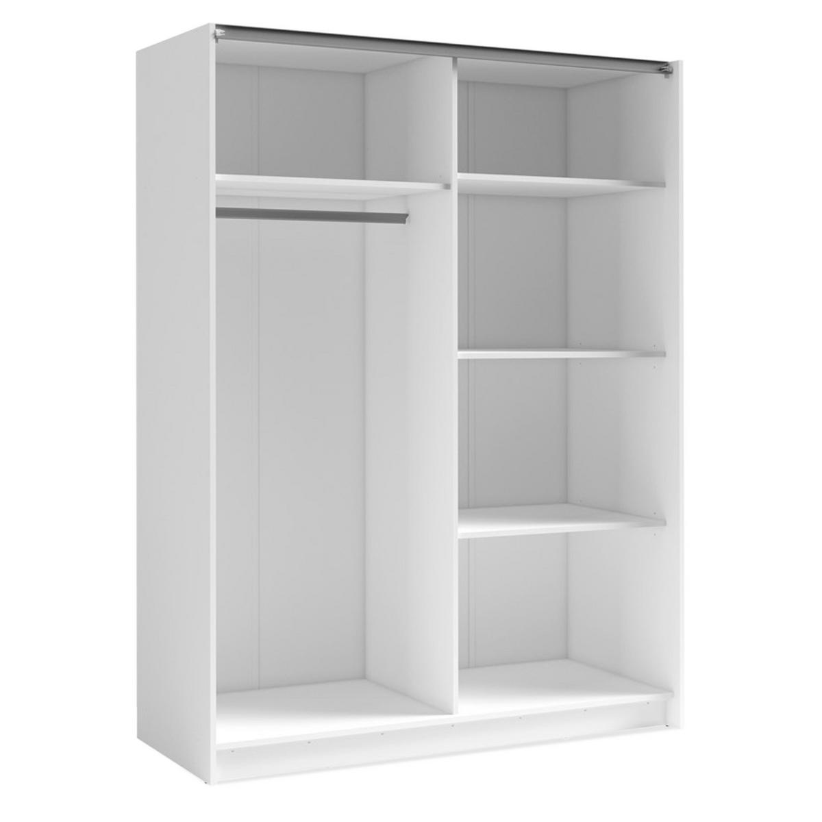 SCHIEBESCHRANK CASTARI Weiß / Artisan Eiche - Weiß/Eiche Artisan, Holzwerkstoff (150.6/198.5/62cm) - KONSIMO®