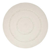 TEPPICH geflochten rund mit Häkel-Muster 150 cm - Creme, Textil (150/150cm) - Homescapes