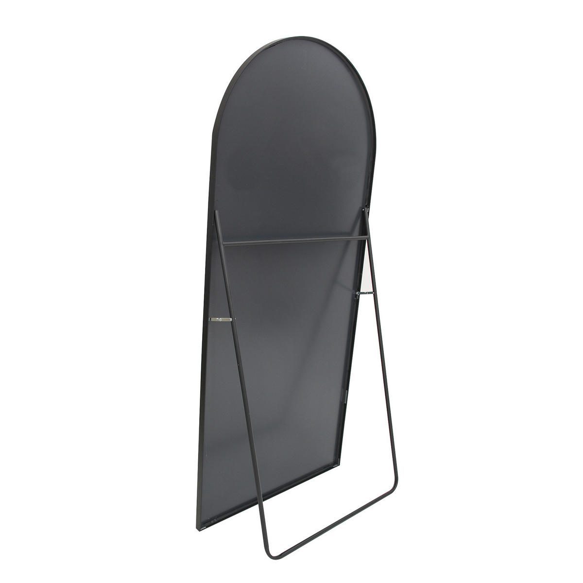 STANDSPIEGEL 162 × 53 cm, schwarzer, gewölbter Spiegel, Rahmen aus Aluminiumlegierung - Schwarz, Glas/Metall (53/162/3cm) - WoodenAura