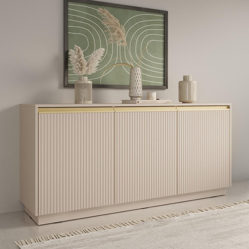 Thumbnail - Masseno Sideboard, Beige, Holzwerkstoff, 154x72x39 cm, Wohnzimmer, Kommoden & Sideboards, Sideboards