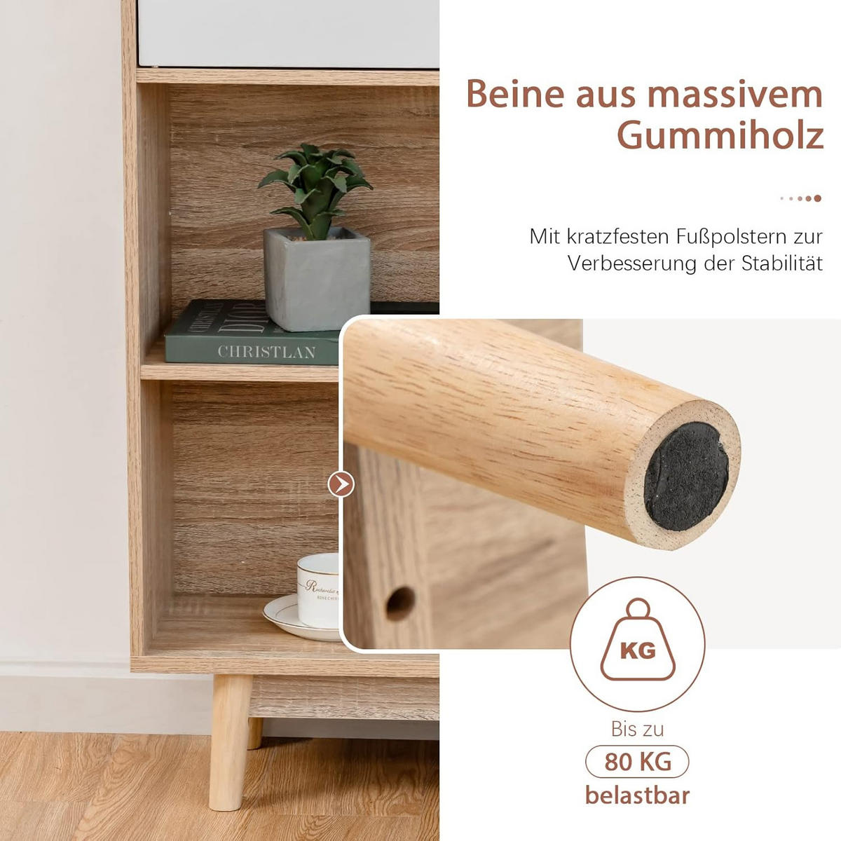 BÜCHERREGAL Weiß - Weiß, Holz (24/120/80cm) - COSTWAY