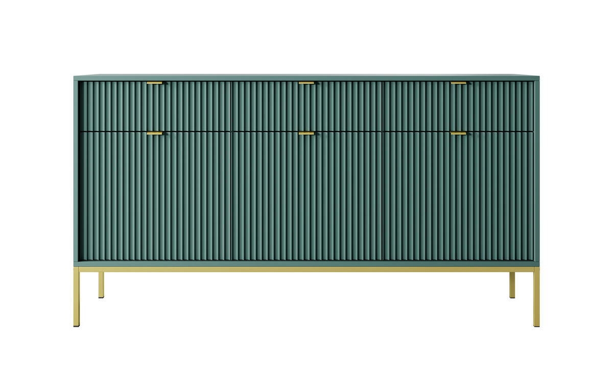 KOMMODE Kioto KSZ154 in Grün - Goldfarben/Grün, Holzwerkstoff/Metall (154/83/39cm) - Ravio