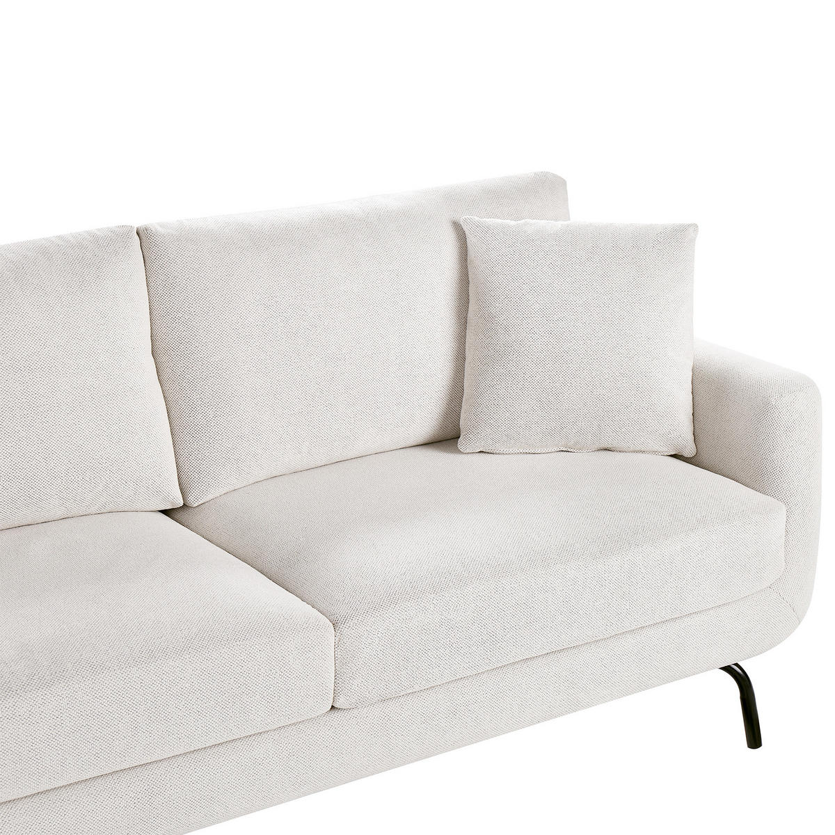 POHOVKA 3-místná Látka Krémově bílá Vesala - krémová, textil (185/71/77cm) - Beliani