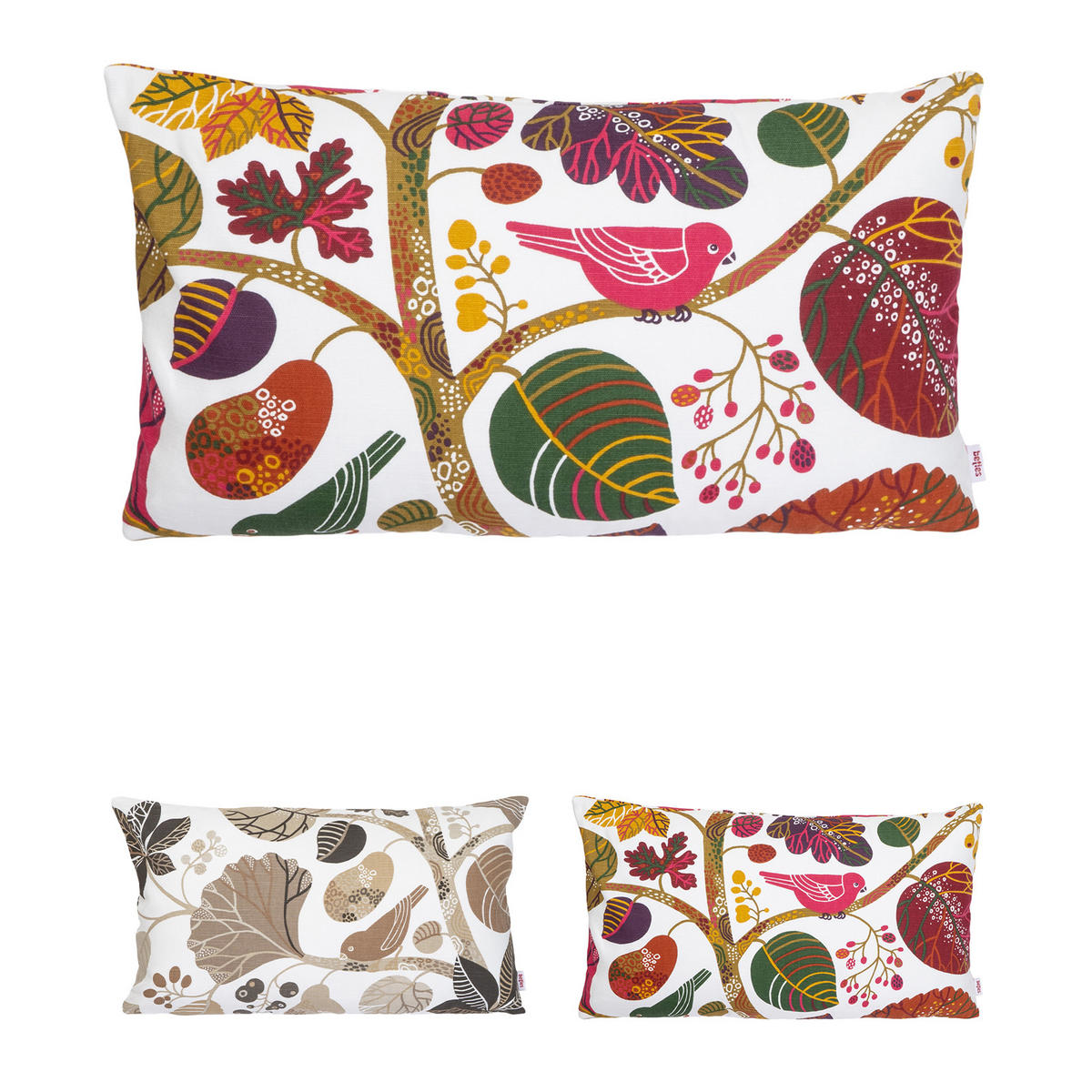 KISSENHÜLLE Zauberwald elfenbein-bunt Baumwolle 50/30 cm - Ecru/Multicolor, Textil (30/50cm) - beties Heimtextil