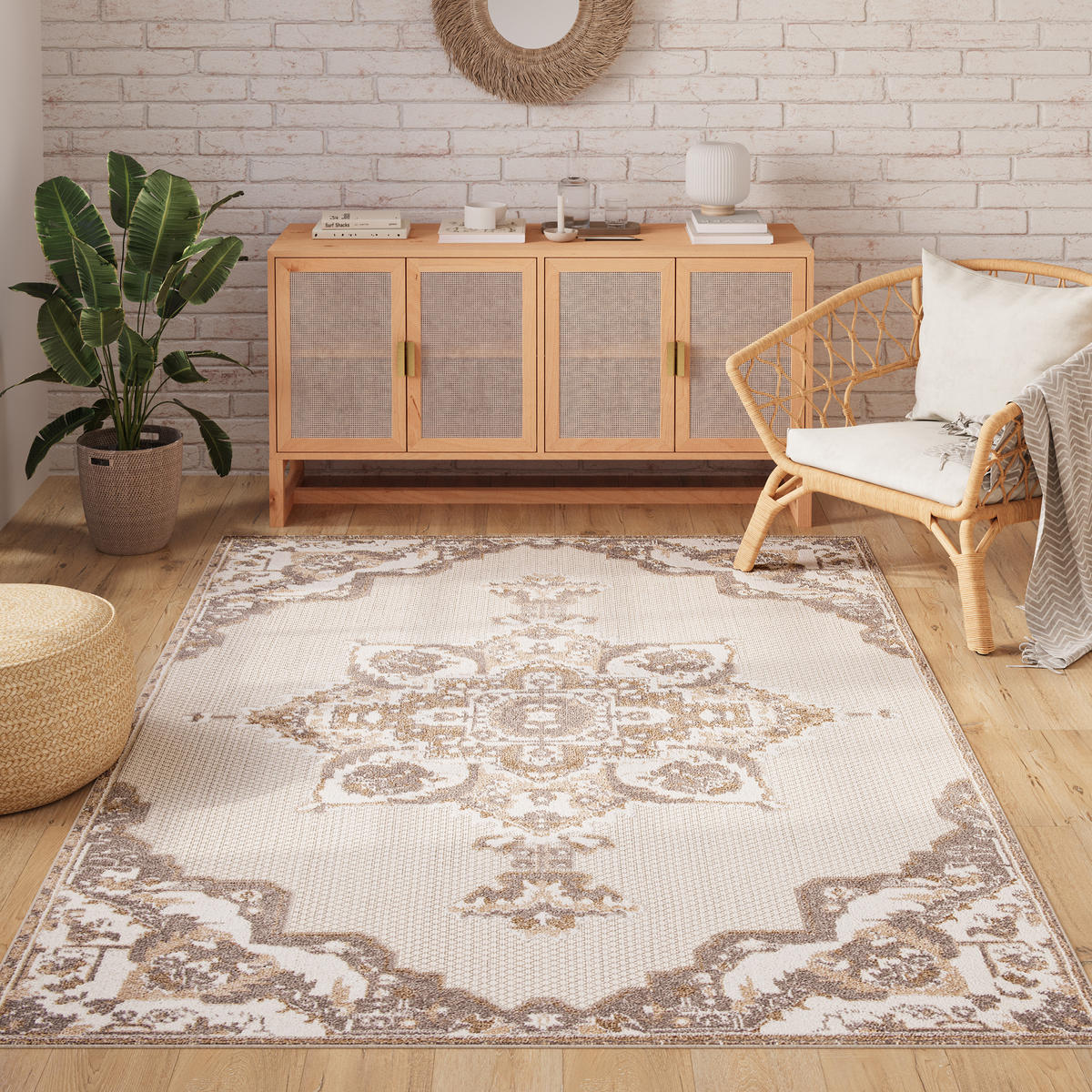 TEPPICH PATIO Creme 160/220 cm - Creme, Kunststoff (160/220cm) - Tapiso