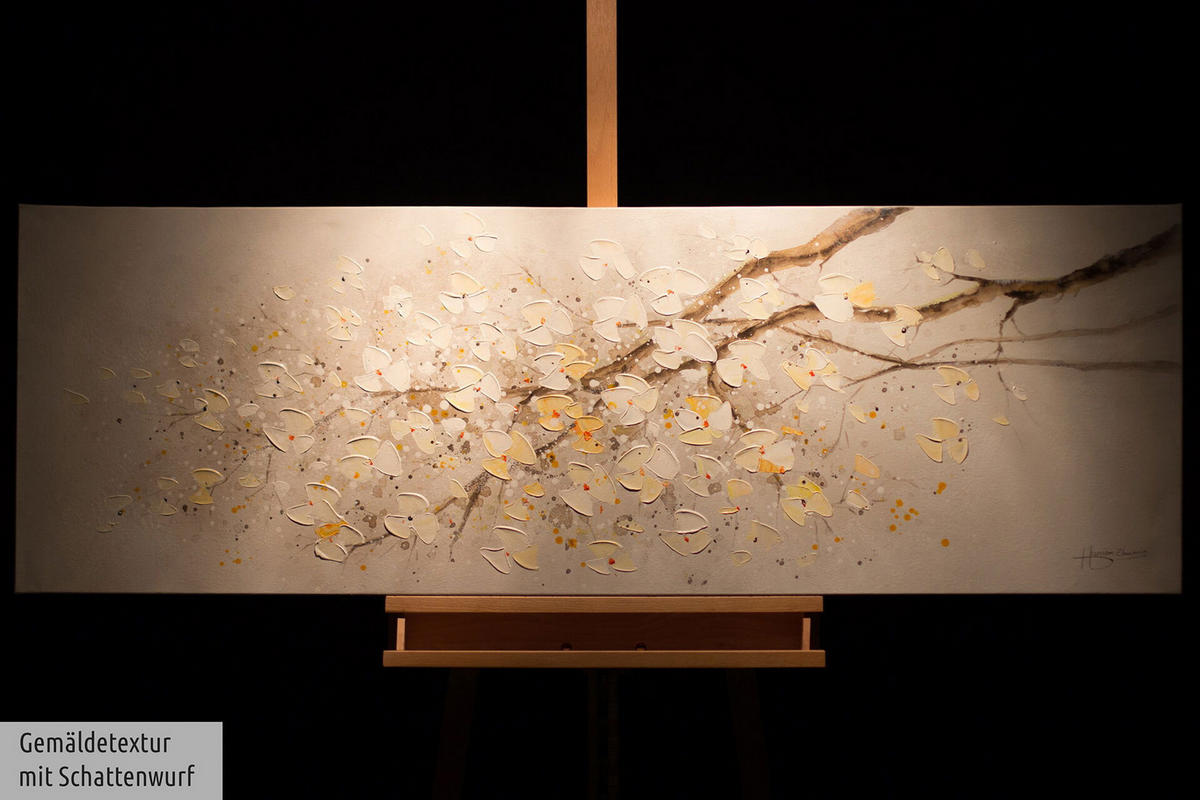 ÖLGEMÄLDE 150/50 cm - Weiß, Holz/Textil (2/50cm) - KUNSTLOFT