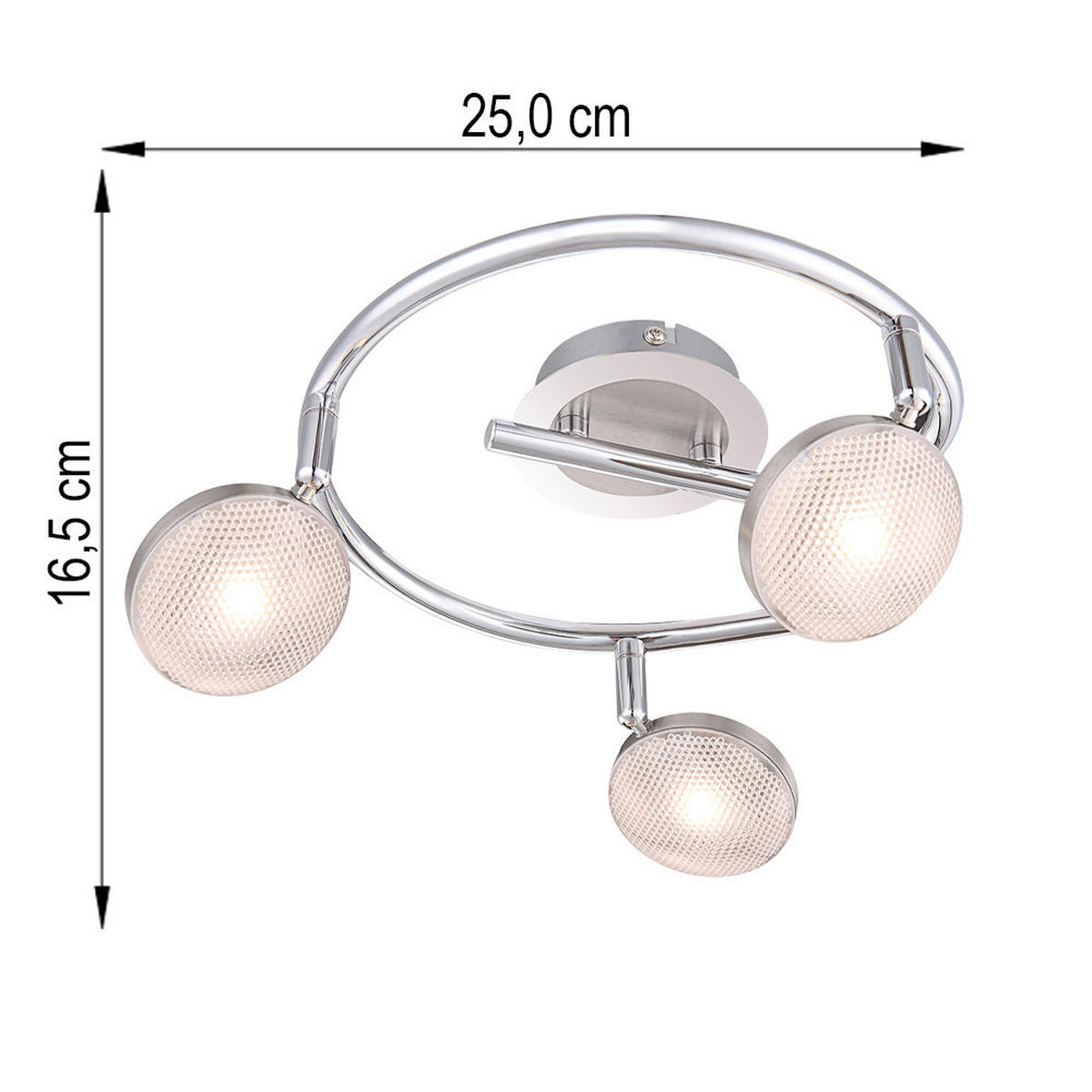 LED DECKENLEUCHTE Alu Chrom Silber - Silberfarben, Metall (25/25/16.5cm) - Globo Lighting