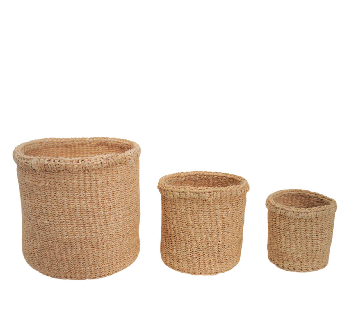 KORBSET 3-teilig Elani in Natur aus Sisal - Naturfarben, Naturmaterialien (14/14/14cm) - LaLe Living