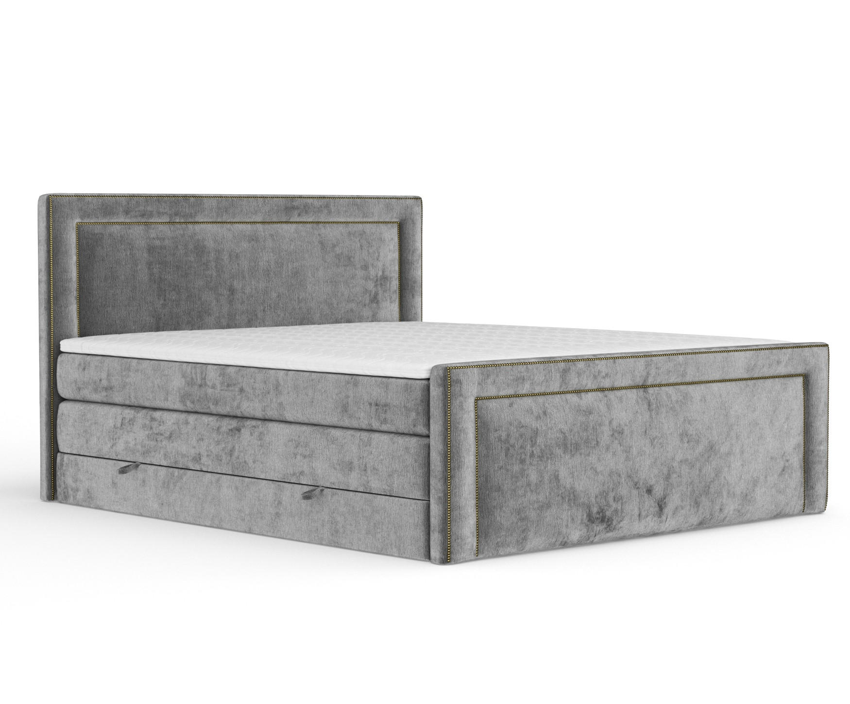 BOXSPRINGBETT Luxora Grau 200/200 cm - Schwarz/Grau, Holz/Holzwerkstoff (200/200cm) - Maison de Reve