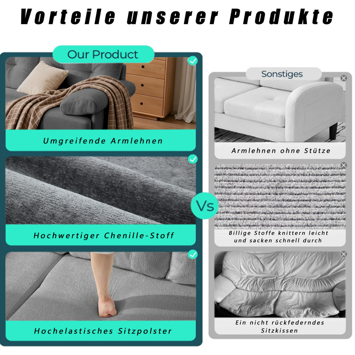 ECKSOFA 187,5/130/79 cm grau aus Holz mit wechselbarer Liegefläche - Grau, Holz (130/187.5cm) - OKWISH