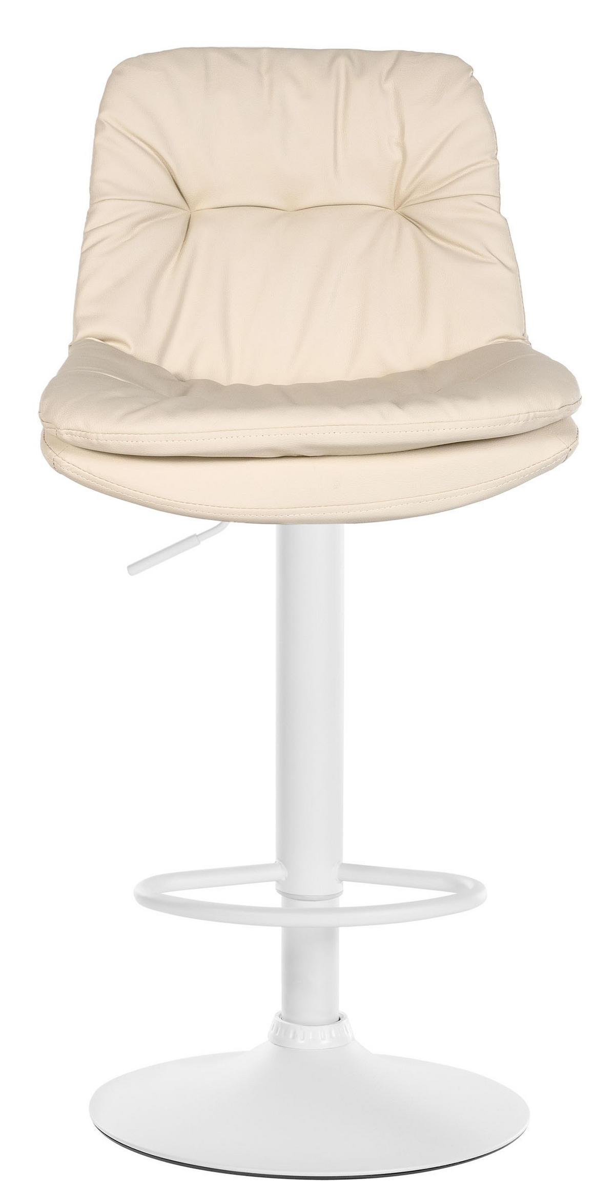 BARHOCKER Lederlook creme - Creme/Schwarz, Textil (46/92/54cm) - CLP