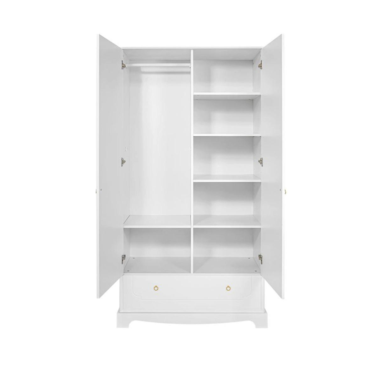 SKRIŇA 2 dvere Royal Biela - biela, kompozitné drevo (103/195/50cm) - Petits-meubles