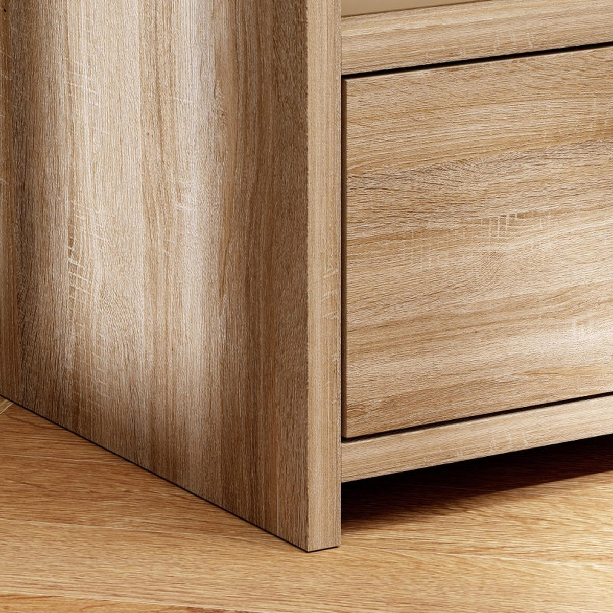 NACHTTISCH aus melaminbeschichteter Spanplatte 35x40x66 cm Naturholz mit Schublade und Fach, kippsicher - Nussbaumfarben, Holzwerkstoff (40/66/35cm) - Modfu