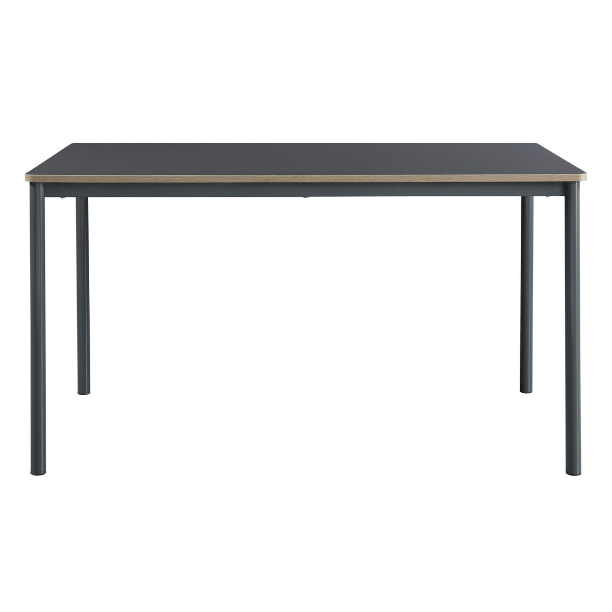 ESSTISCH Lindesberg - Schwarz/Grau, Holzwerkstoff/Metall (80/140/75cm) - [en.casa]