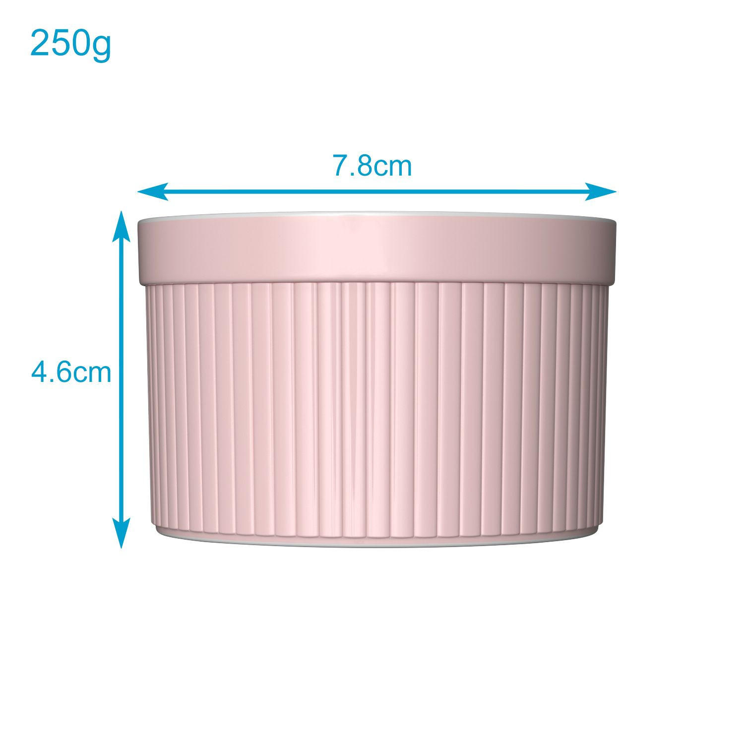 SOUFFLE AUFLAUFFORM Porzellan (6-tlg.) - Pink, Keramik (7.8/4.6/7.8cm) - Intirilife