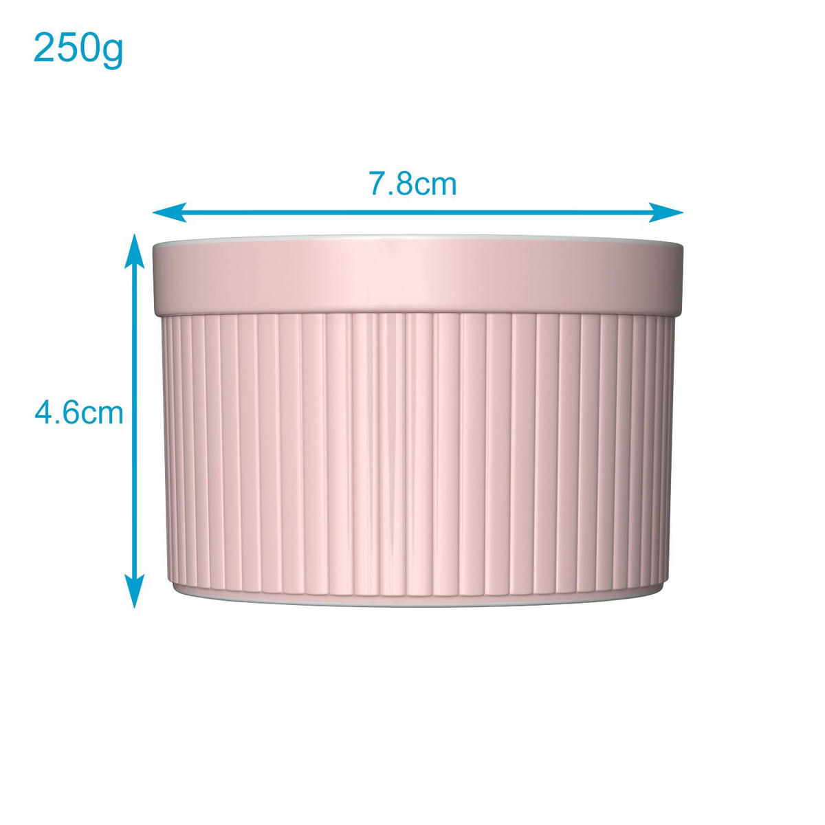 SOUFFLE AUFLAUFFORM Porzellan (6-tlg.) - Pink, Keramik (7.8/4.6/7.8cm) - Intirilife