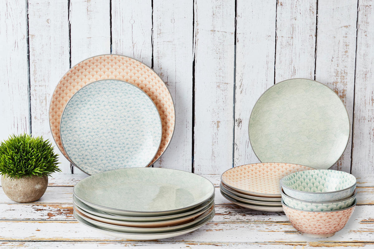 SERVICE Die Essentials - 18 Teile - Pastel - Pink, Keramik (1/1/1cm) - Björn