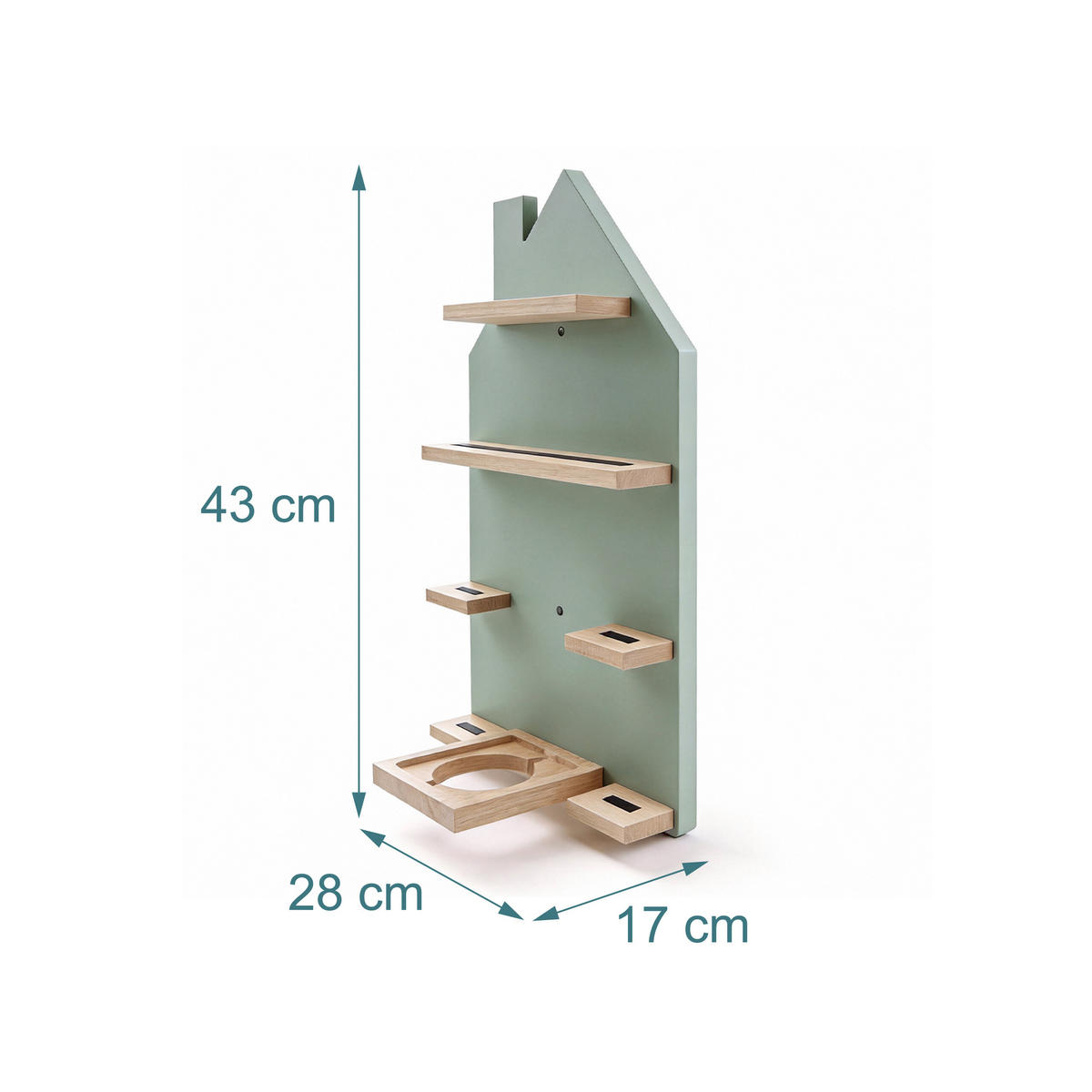 REGAL Salbei Hausform für Toniebox - Grün, Holz/Holzwerkstoff (28/43/17cm) - Relaxdays