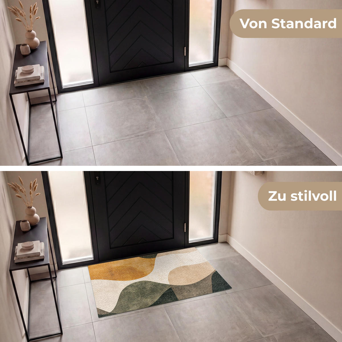 ROHOŽKA Tvary - okrově žlutá - abstraktní 120x80 cm - různobarevná, textil/umělá hmota (120/0.4cm) - MuchoWow