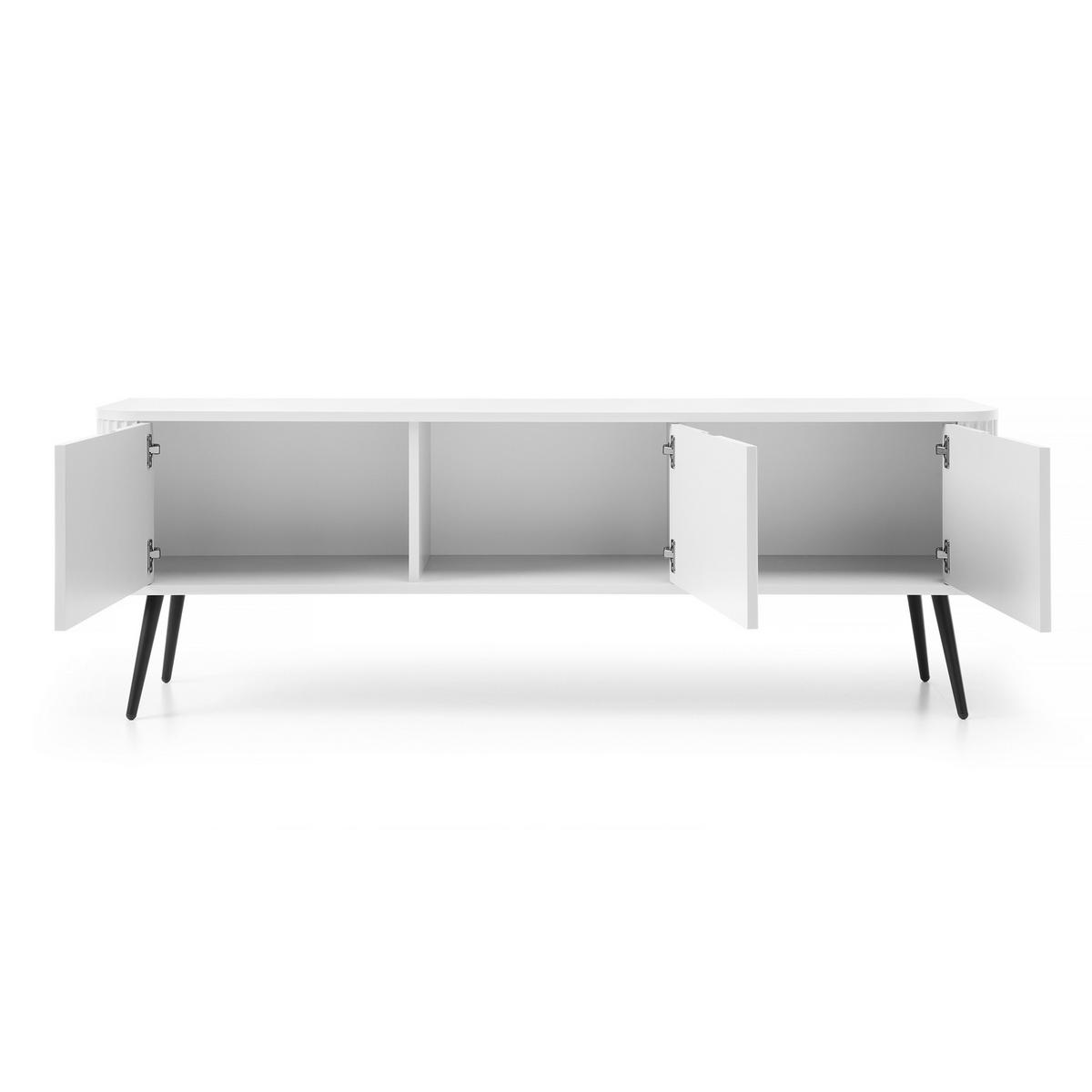 LOWBOARD ZENZERO 168x39x57 cm mit 3 Türen Weiß - Schwarz/Weiß, Holzwerkstoff (168/57/39cm) - MASSENO
