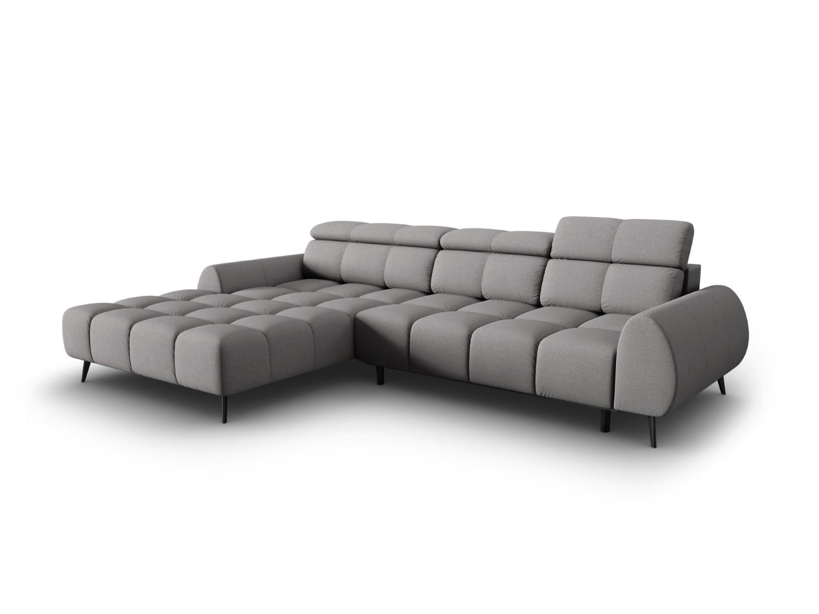 ELEKTRISCHES-ECKSOFA links Alyse aus strukturiertem Stoff hellgrau 5 Sitzplätze - Hellgrau, Textil (188/295cm) - Micadoni