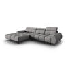 ELEKTRISCHES-ECKSOFA links Alyse aus strukturiertem Stoff hellgrau 5 Sitzplätze - Hellgrau, Textil (188/295cm) - Micadoni