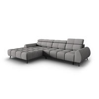 ELEKTRISCHES-ECKSOFA links Alyse aus strukturiertem Stoff hellgrau 5 Sitzplätze - Hellgrau, Textil (188/295cm) - Micadoni