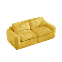SOFA 194/97/68 cm in Gelb aus Chenille, mit tiefem Sitzkomfort - Gelb, Textil (97/68/194cm) - Flora Grace