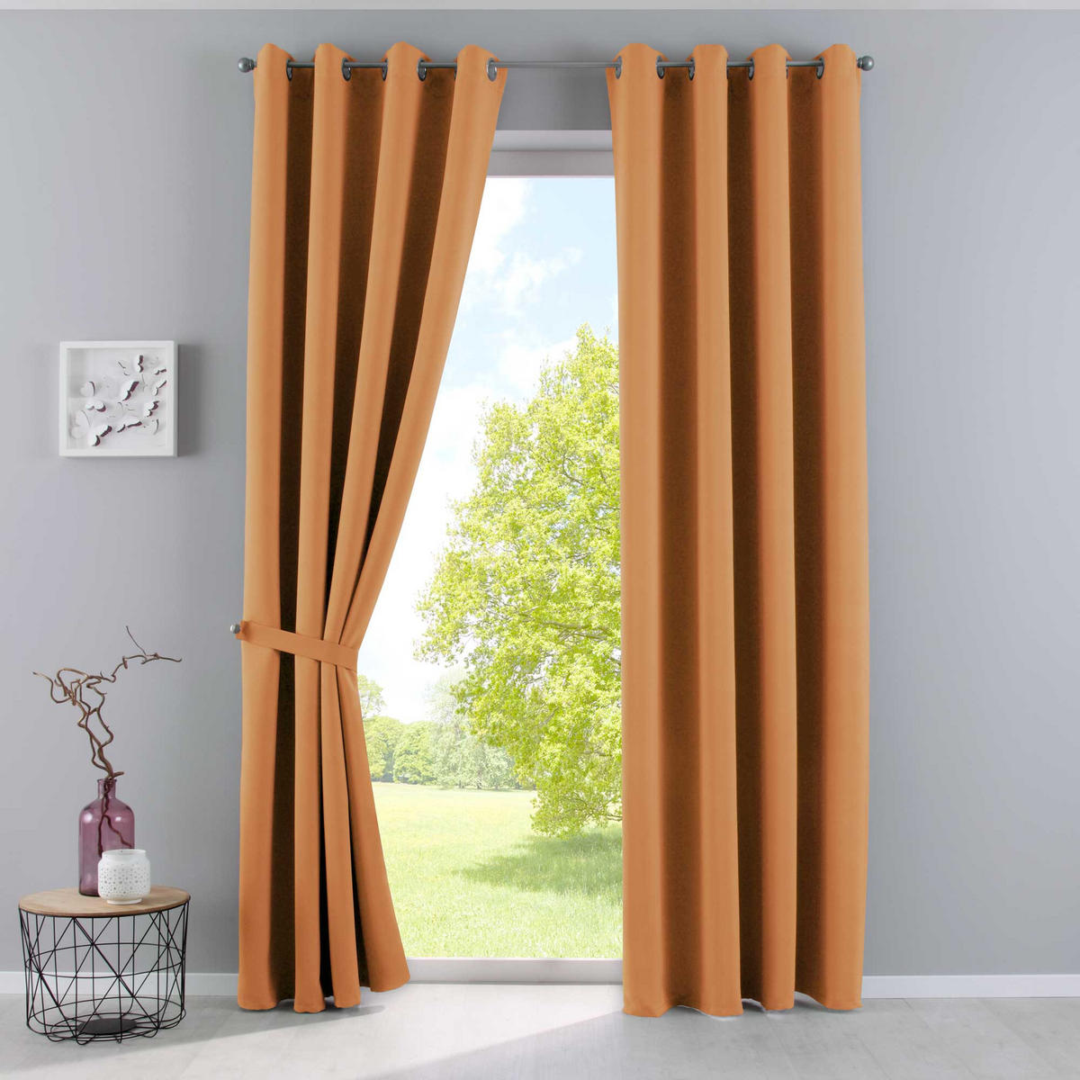 VORHANG »NEW YORK« HxB 225x140 cm Orange - Orange, Textil (140/225cm) - Gardinenbox