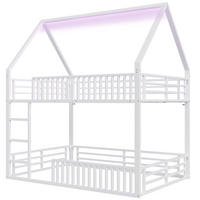 ETAGENBETT Modell Weiß 140 x 200 cm Hausform - Weiß, Metall (140/200cm) - ComfortXL