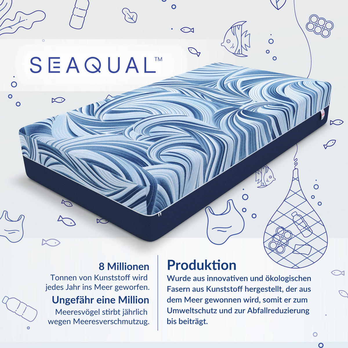 KALTSCHAUMMATRATZE Dreamer - Blau/Dunkelblau, Textil (120/200cm) - FDM