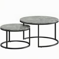 COUCHTISCH 2er Set Metall MDF Grau - Grau, Metall (78.5/78.5/46.5cm) - HOMCOM