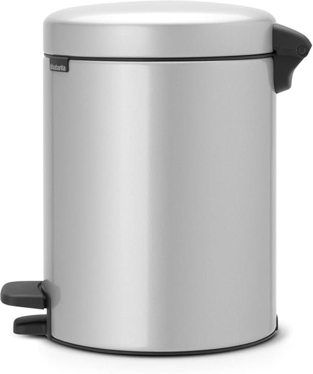 MÜLLEIMER klassisch Mit Soft Verschluss 5 Liter 30,2 x 26,3 x 21,7 cm Metall Metallik Grau - Grau, Metall (26.3/30.2/21.7cm) - PROREGAL