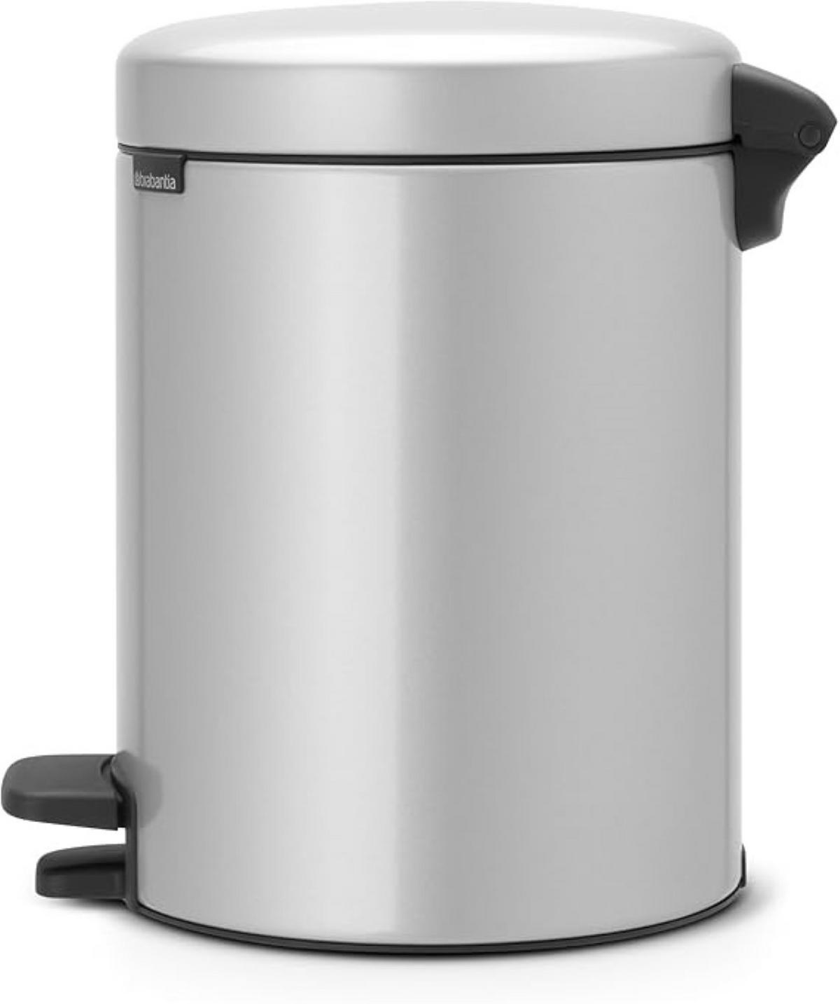 MÜLLEIMER klassisch Mit Soft Verschluss 5 Liter 30,2 x 26,3 x 21,7 cm Metall Metallik Grau - Grau, Metall (26.3/30.2/21.7cm) - PROREGAL