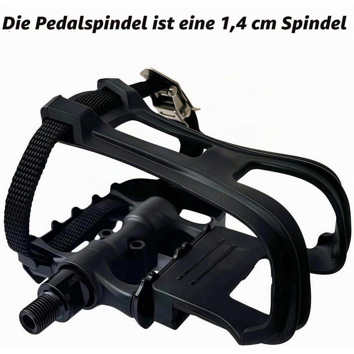 FAHRRADPEDALE mit 4D-Verstellriemen & SmartFit-Clips Schwarz - Schwarz, Kunststoff (15/1.5/17cm)